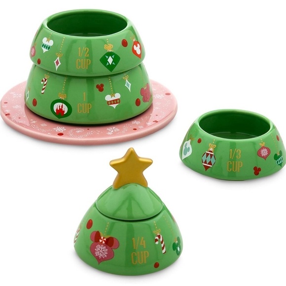 Mickey and Minnie Mouse Icon Holiday Ceramic Measuring Cup Set - Picture 2 of 3